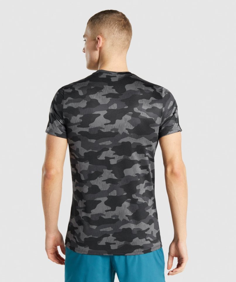 Men's Gymshark Arrival T-Shirts Camo | CA 3176N0